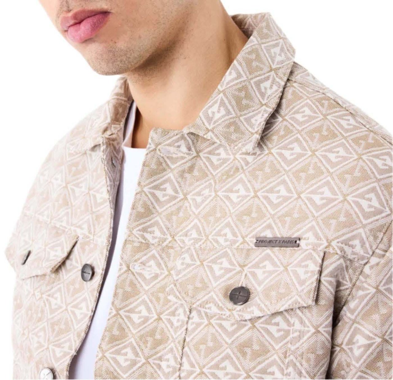 Project x Paris Project X Paris Geometric Pattern Canvas Jacket Beige Beige