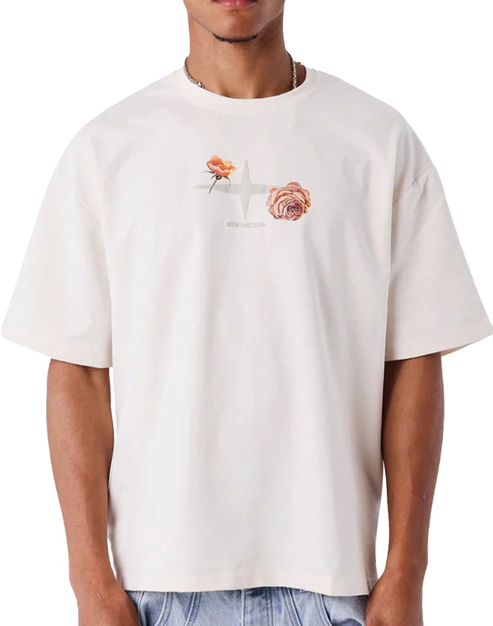 Project x Paris Project X Paris T shirt Gothic Roses Creme Beige