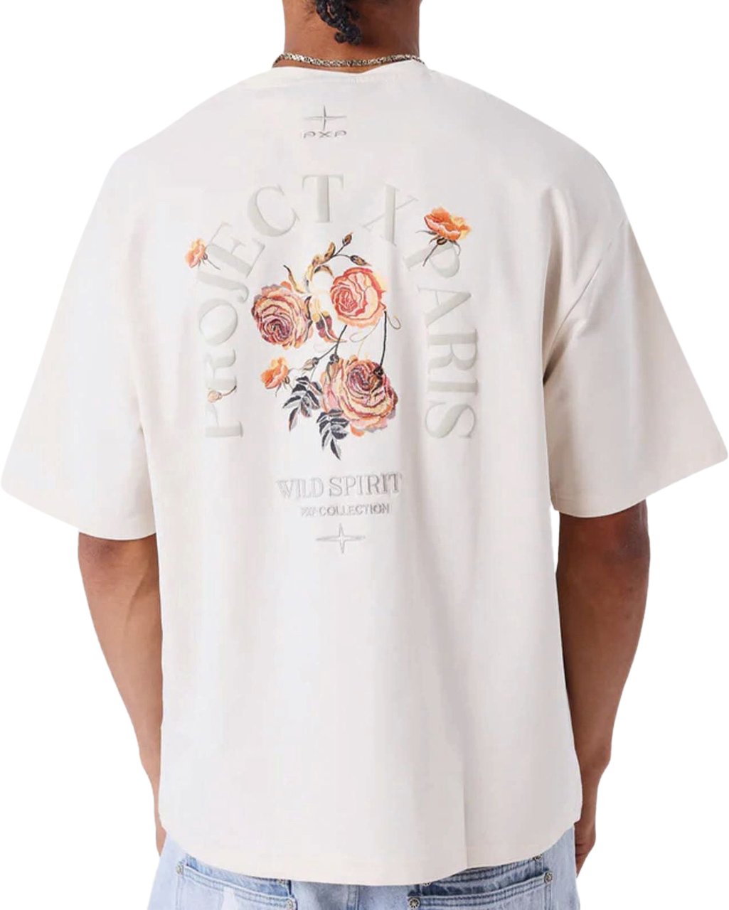 Project x Paris Project X Paris T shirt Gothic Roses Creme Beige