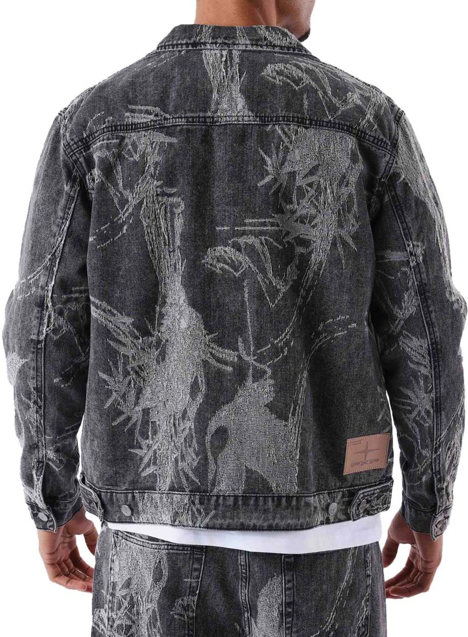 Project x Paris Project X Paris Plant Pattern Denim Jacket Grijs Grijs