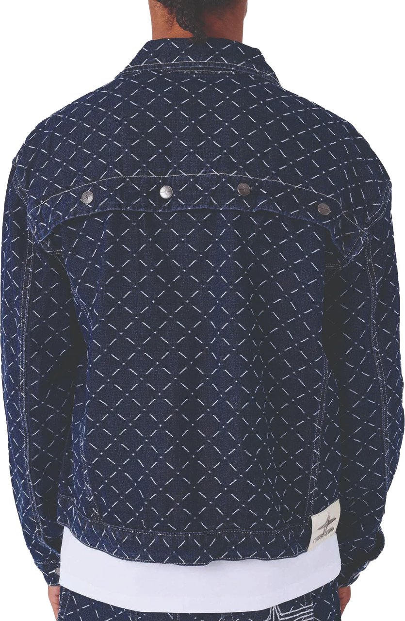 Project x Paris Project X Paris Pattern Denim Jacket Donkerblauw Blauw