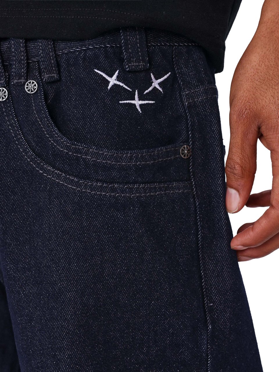 Project x Paris Project X Paris Baggy Denim Donkerblauw Blauw