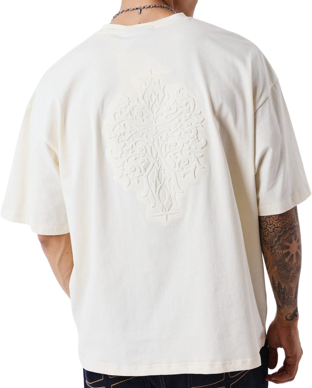 Project X Paris T-shirt Reliëf Gebroken Wit Neutraal