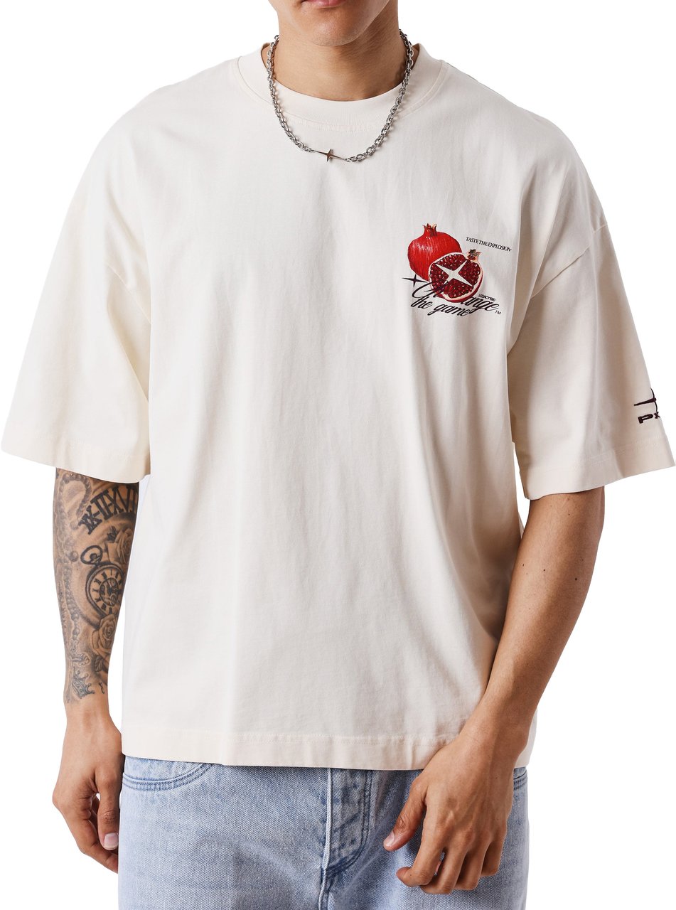 Project X Paris Pomegranate Oversized T-shirt Gebroken Wit Blauw