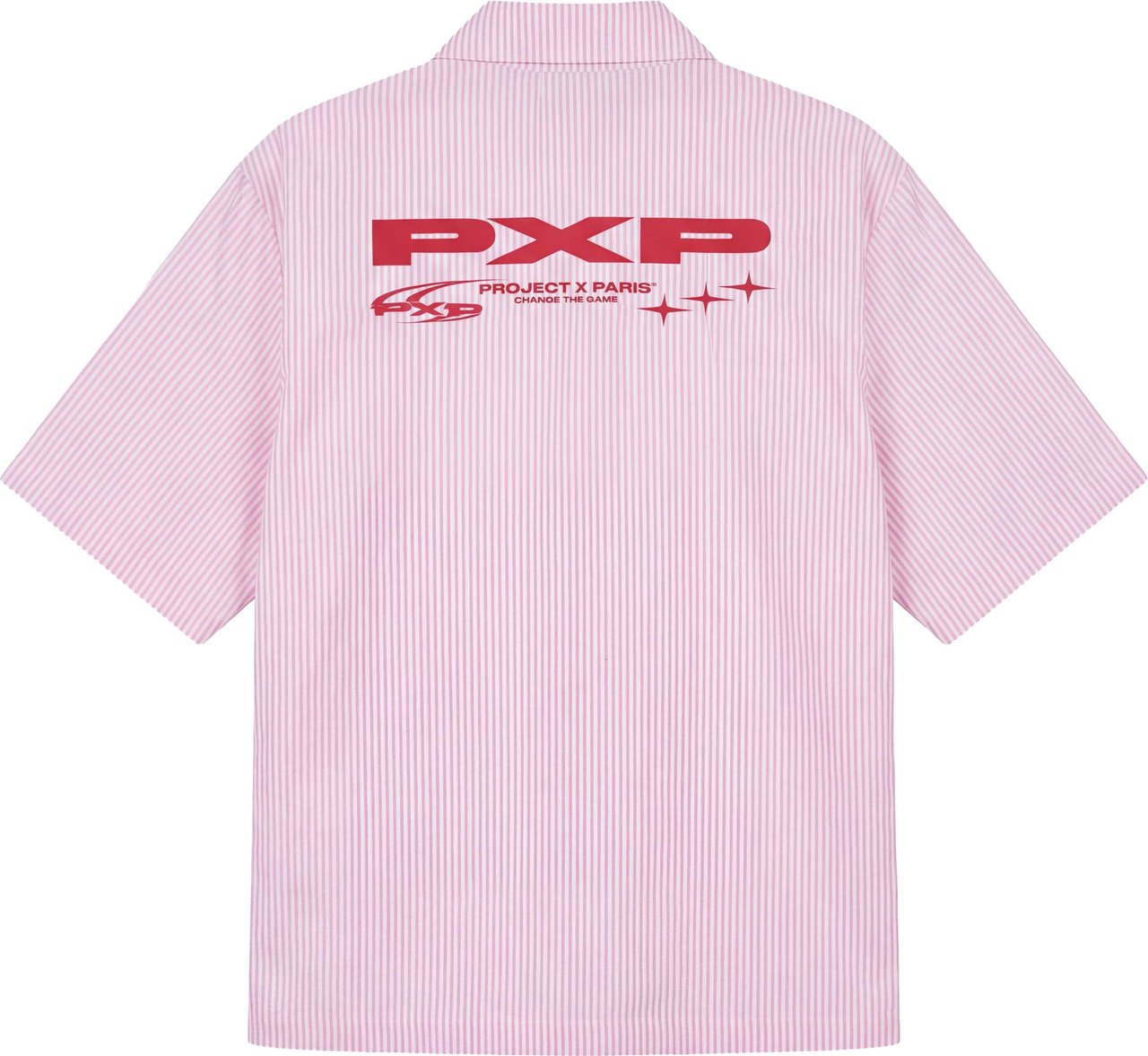 Project X Paris Pin-Stripe Cropped Loose Shirt Roze Roze