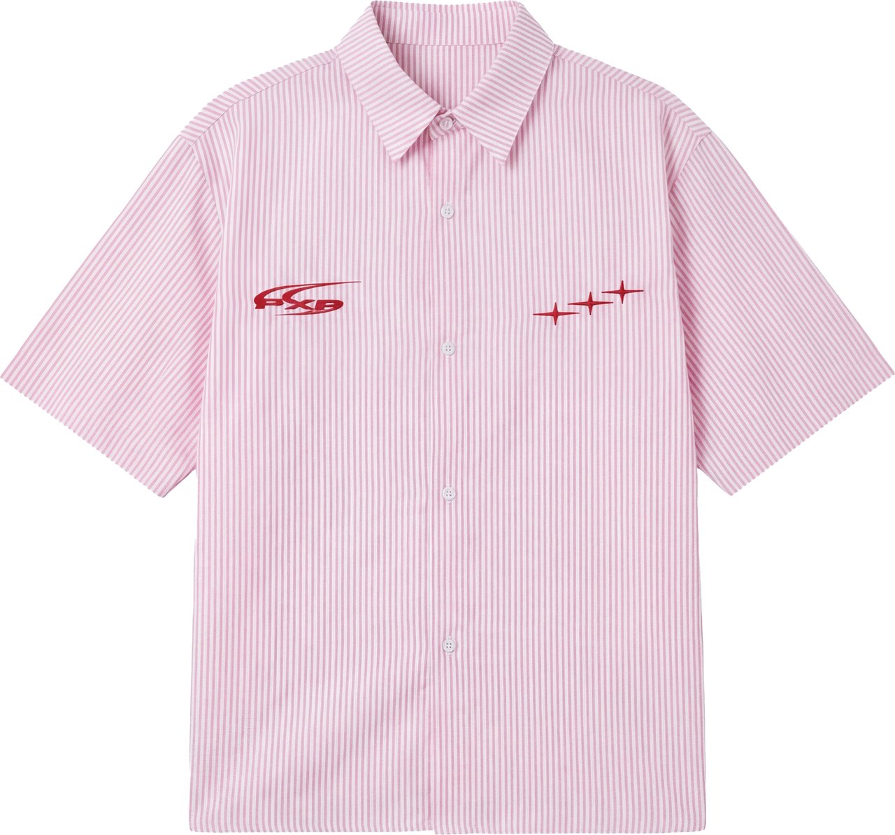 Project X Paris Pin-Stripe Cropped Loose Shirt Roze Roze