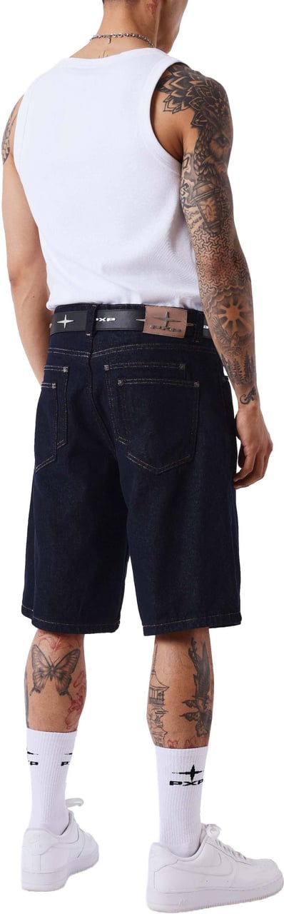 Project x Paris Project X Paris Double Pocket Denim Short Donkerblauw Blauw