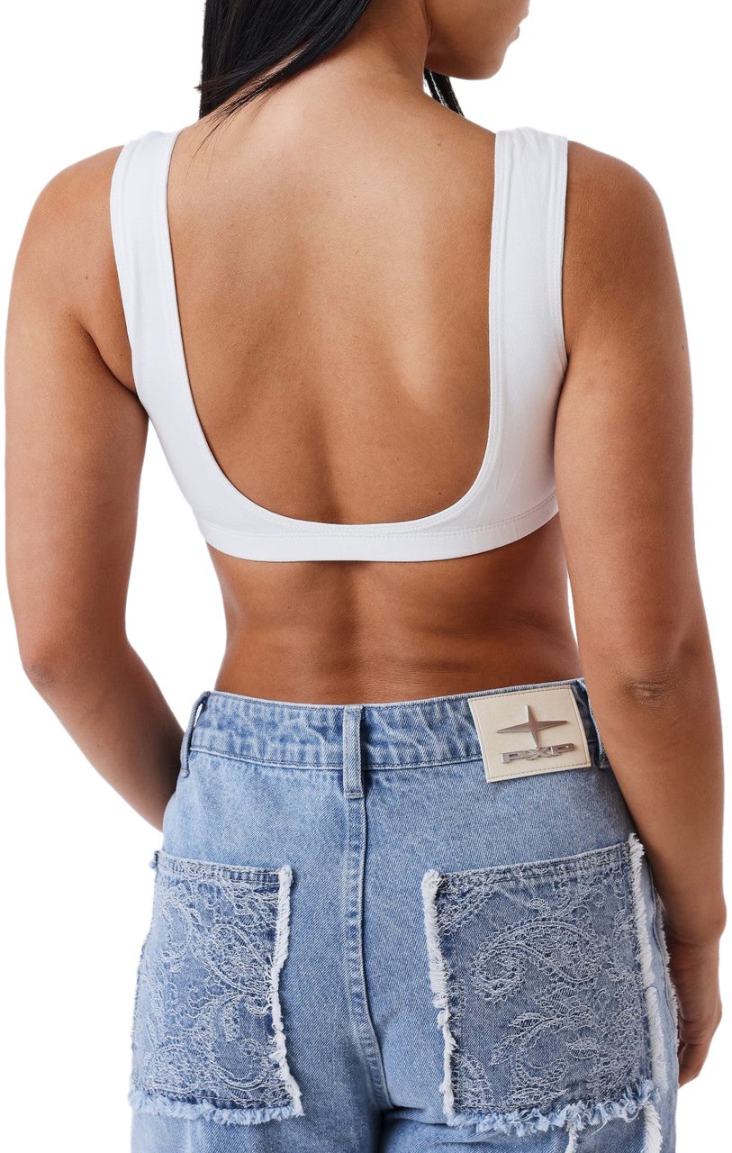 Project x Paris Project X Paris Dames Logo Top Open Rug Wit Blauw