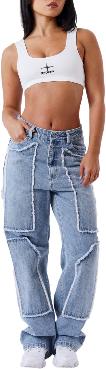 Project x Paris Project X Paris Dames Logo Top Open Rug Wit Blauw