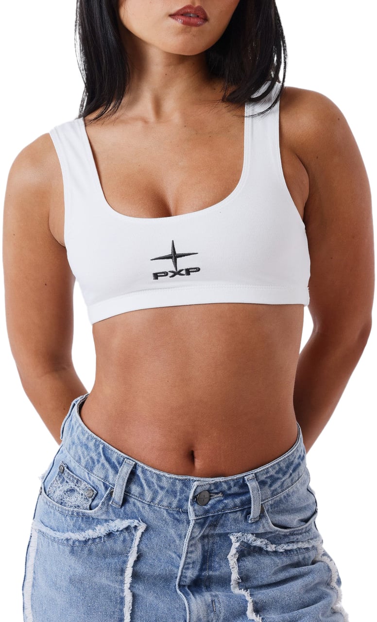 Project x Paris Project X Paris Dames Logo Top Open Rug Wit Blauw