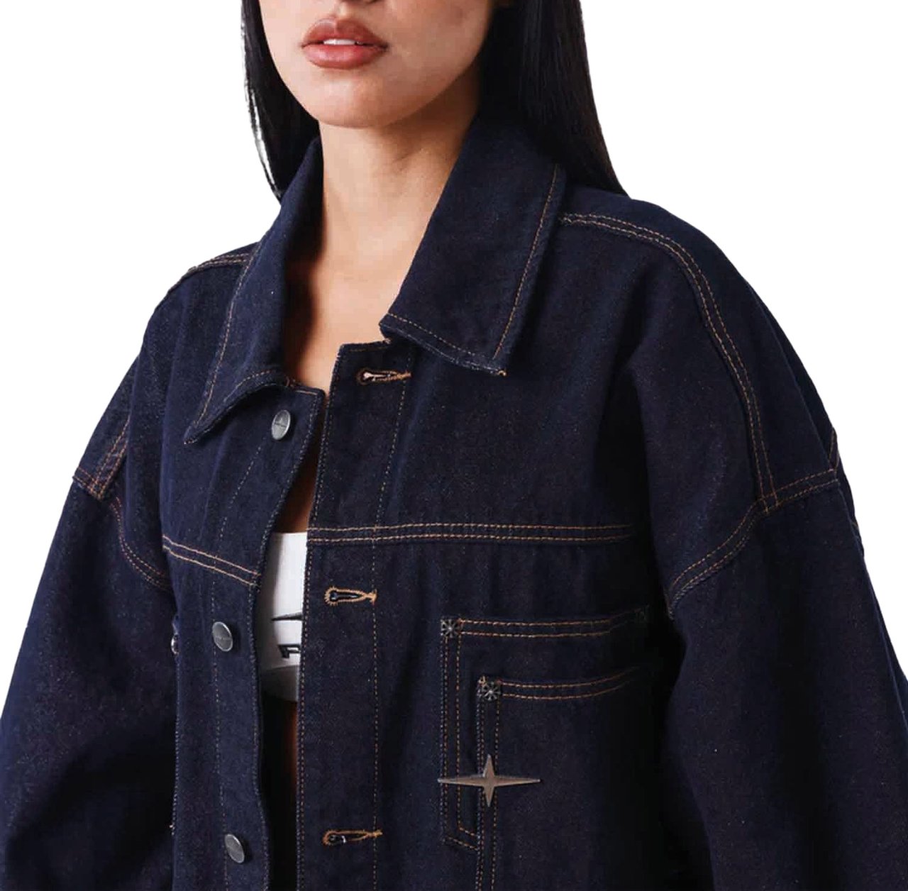 Project x Paris Project X Paris Dames Dark Denim Jacket Blauw