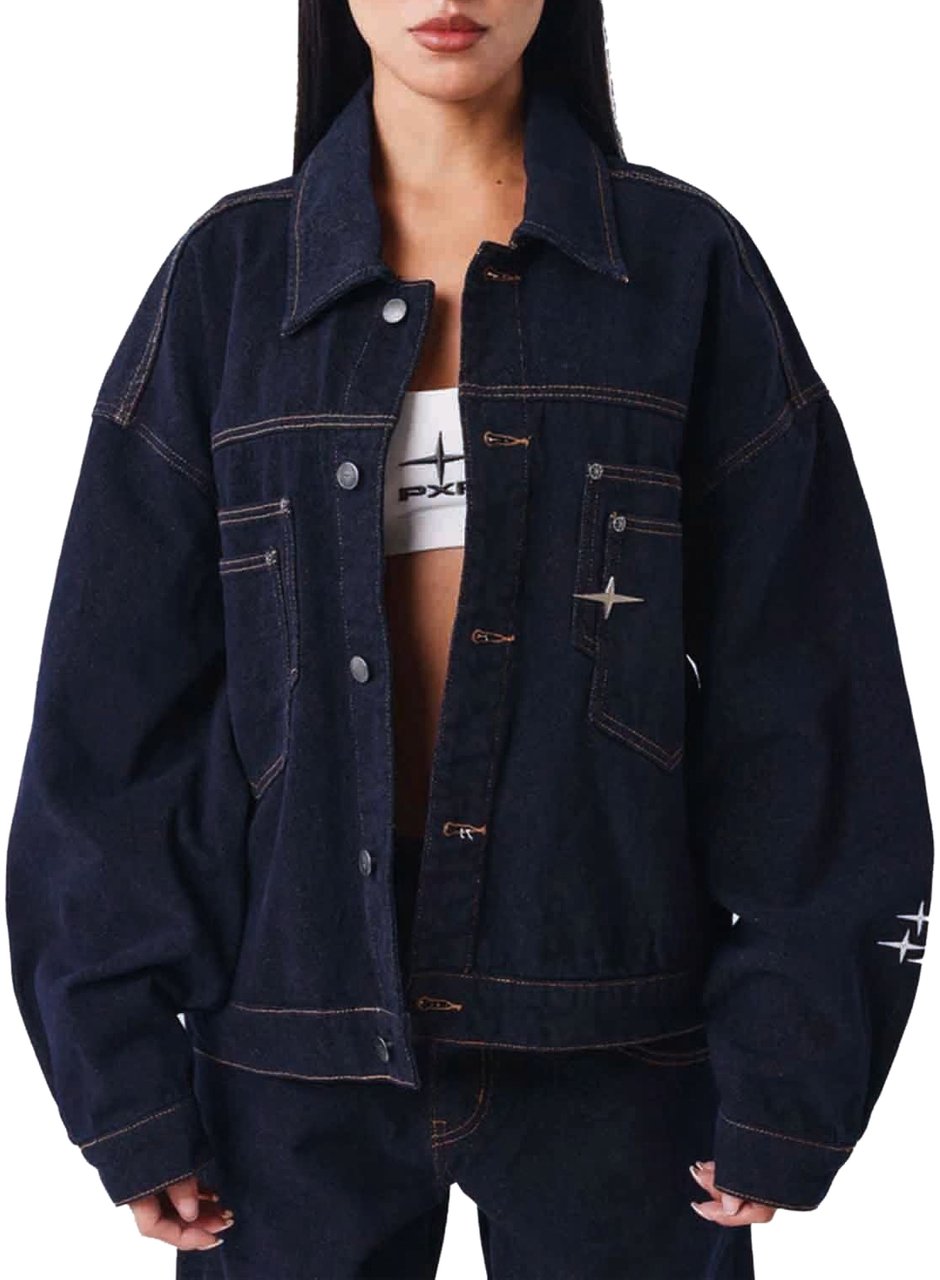 Project x Paris Project X Paris Dames Dark Denim Jacket Blauw