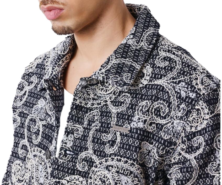 Project x Paris Project X Paris All Over Stitch Bandana Jacket Donkerblauw Blauw