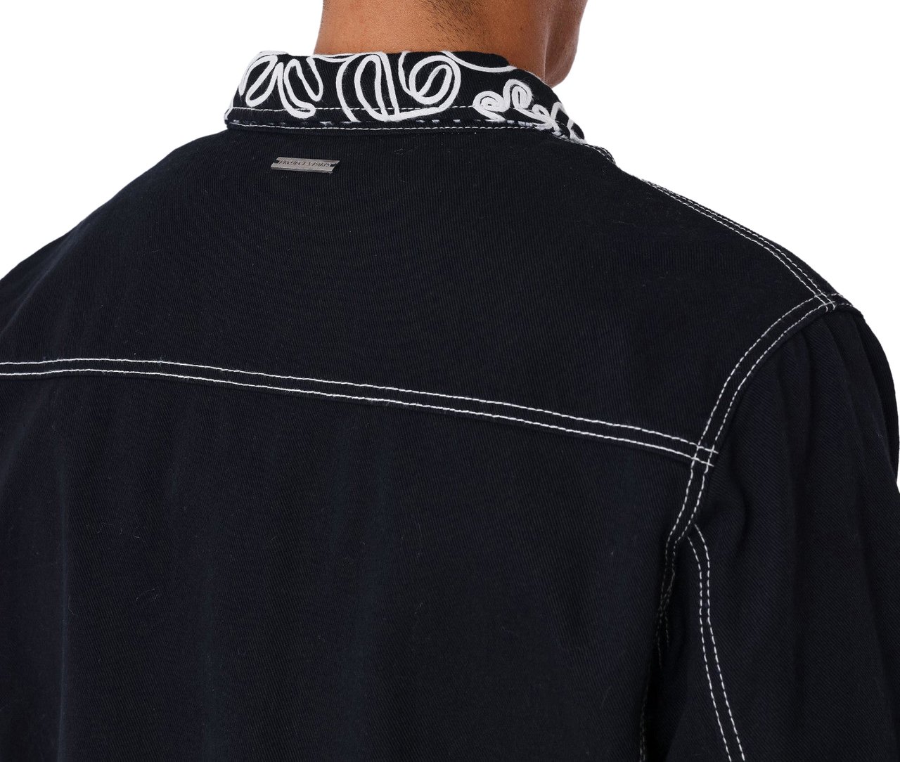 Project x Paris Project X Paris Floral Denim Jacket Zwart Zwart