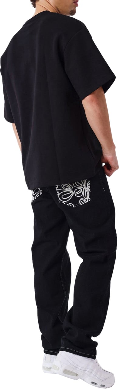 Project x Paris Project X Paris Floral Denim Broek Zwart Zwart