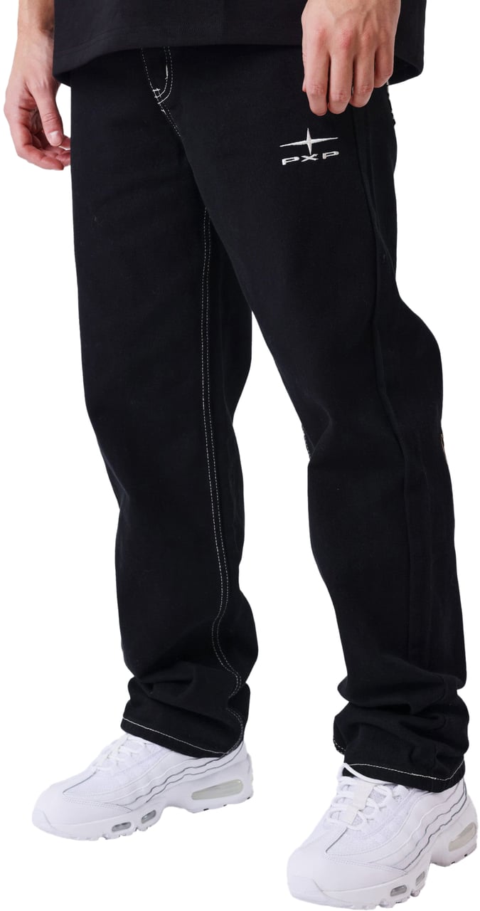 Project x Paris Project X Paris Floral Denim Broek Zwart Zwart