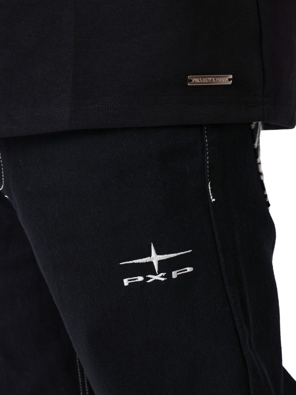 Project x Paris Project X Paris Floral Denim Broek Zwart Zwart