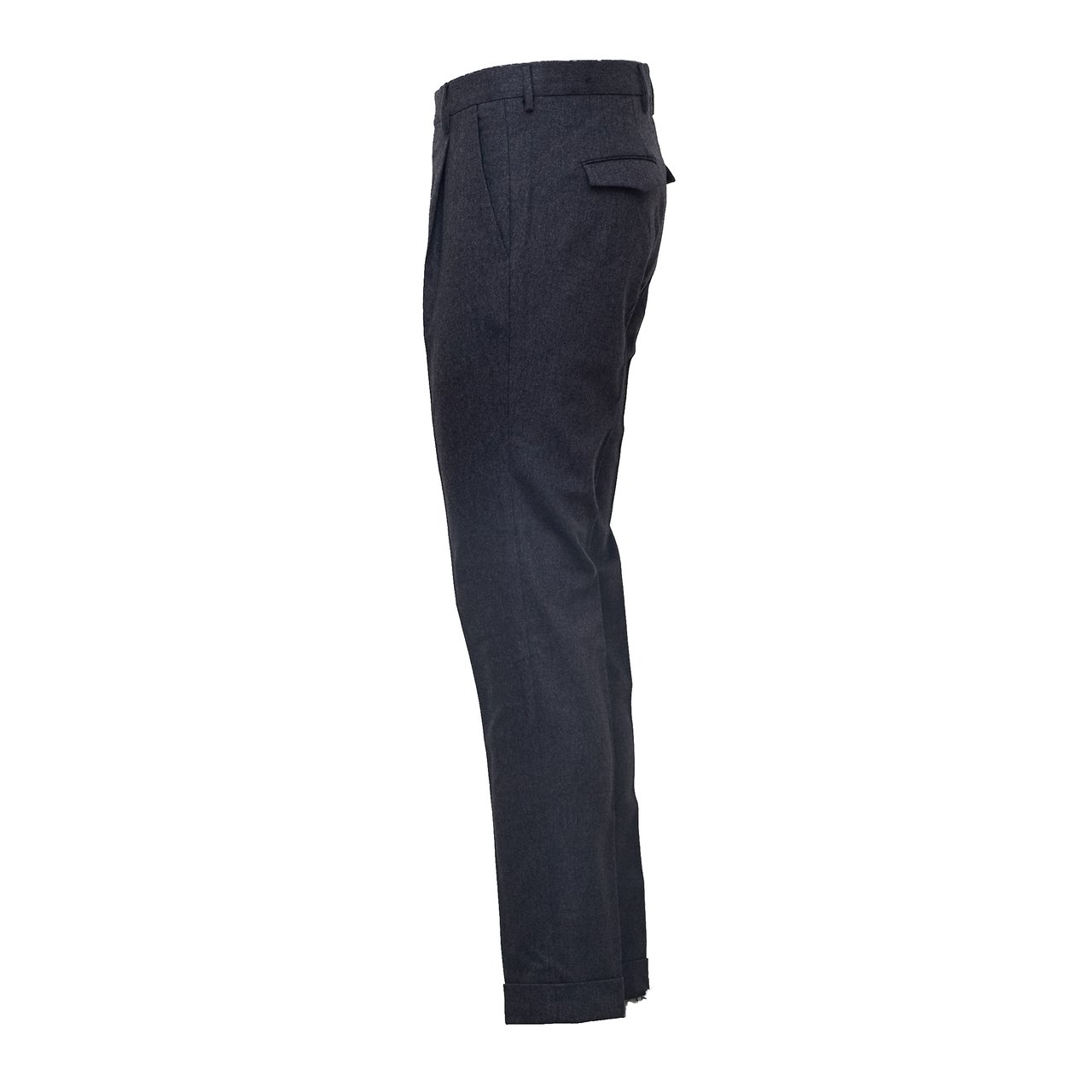 PT01/PT05 Brushed Flannel Tailored Trousers with Front Pleats and Refined Details Zwart