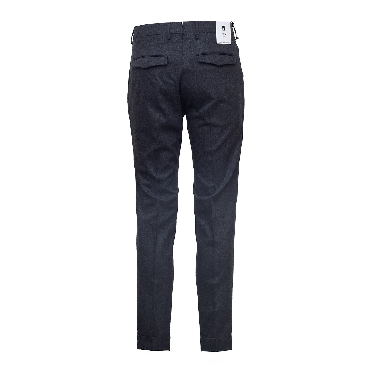 PT01/PT05 Brushed Flannel Tailored Trousers with Front Pleats and Refined Details Zwart