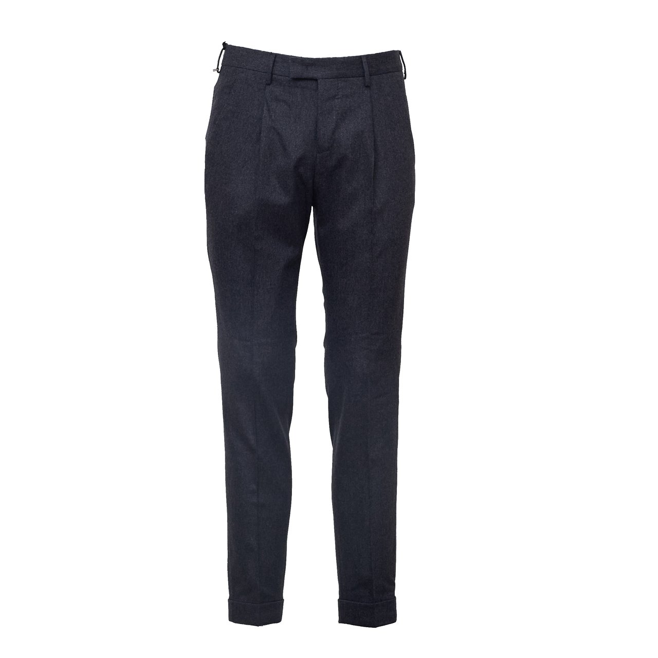 PT01/PT05 Brushed Flannel Tailored Trousers with Front Pleats and Refined Details Zwart