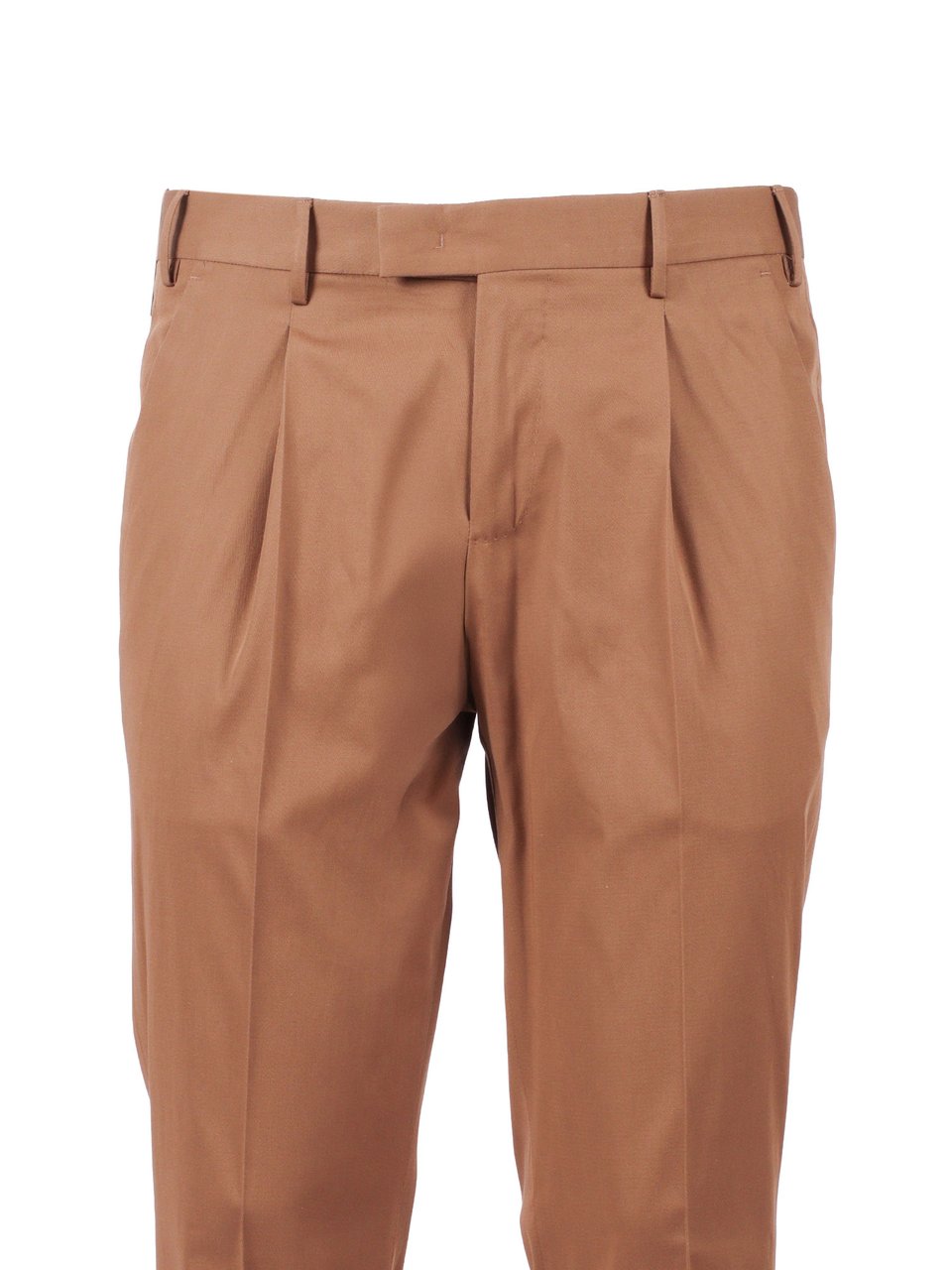 PT01/PT05 Brown Master Cotton Silk Straight-Leg Pants Bruin