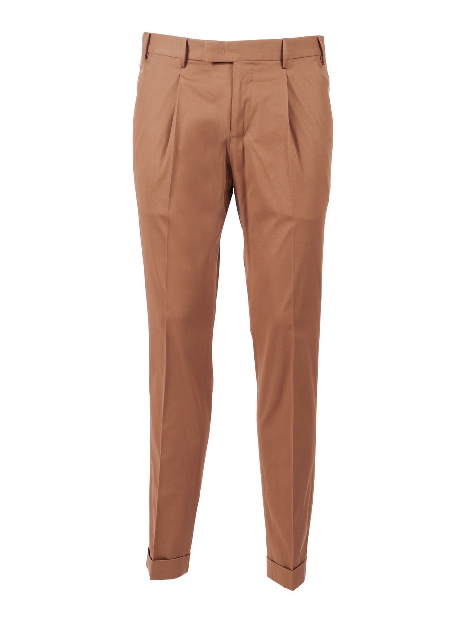PT01/PT05 Brown Master Cotton Silk Straight-Leg Pants Bruin