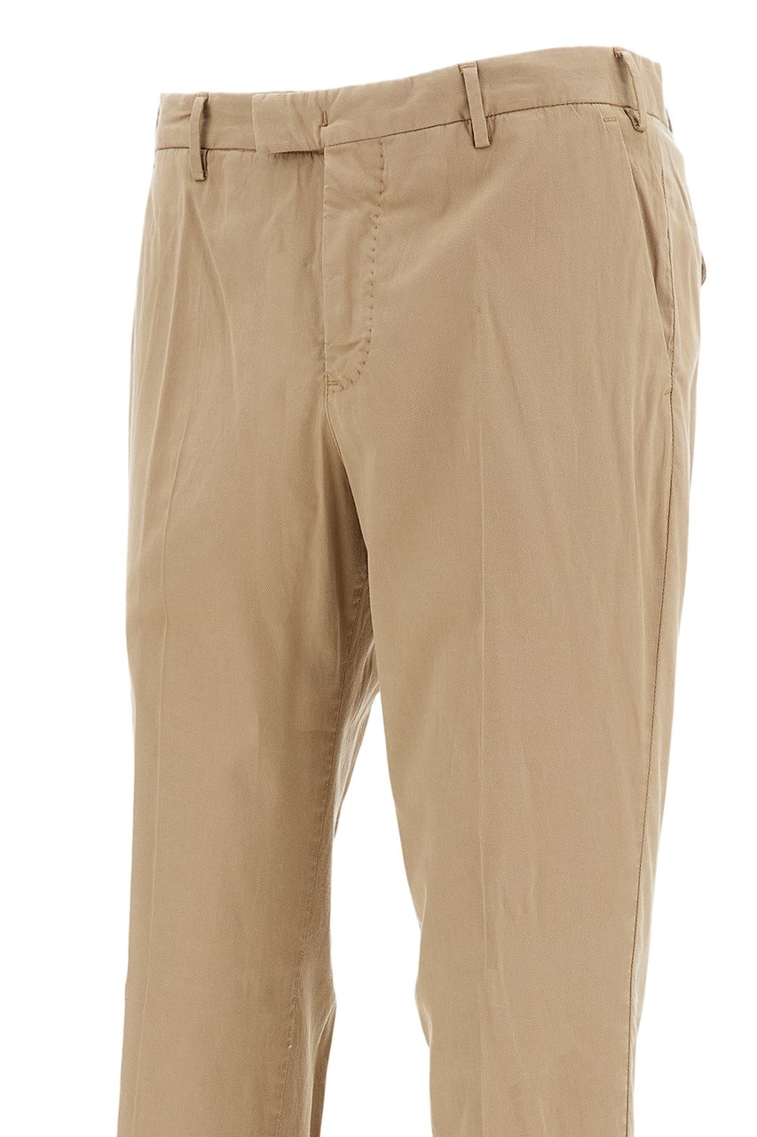 PT01/PT05 Soft Beige Slim-Fit Trousers with Tailored Design Neutraal