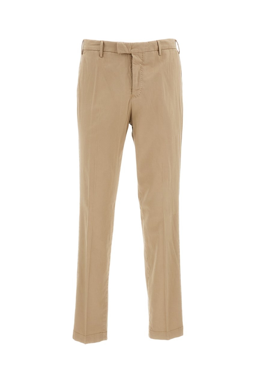 PT01/PT05 Soft Beige Slim-Fit Trousers with Tailored Design Neutraal