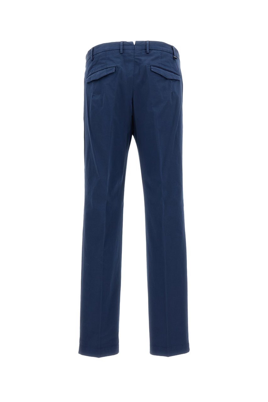 PT01/PT05 Slim-Fit Stretch Cotton Gabardine Trousers with Tailored Design Blauw