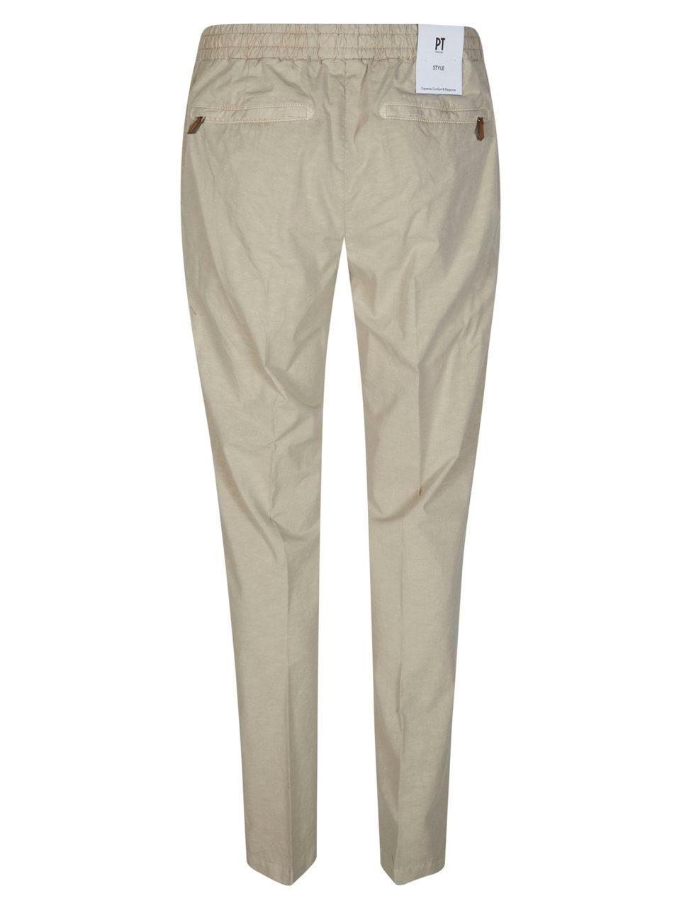 PT01/PT05 Pleated Rear Zip Cotton-Blend Pants Grijs