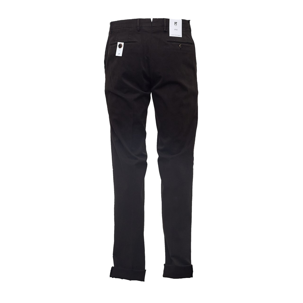 PT01/PT05 Slim-Fit Stretch Gabardine Trousers with Tailored Details Zwart