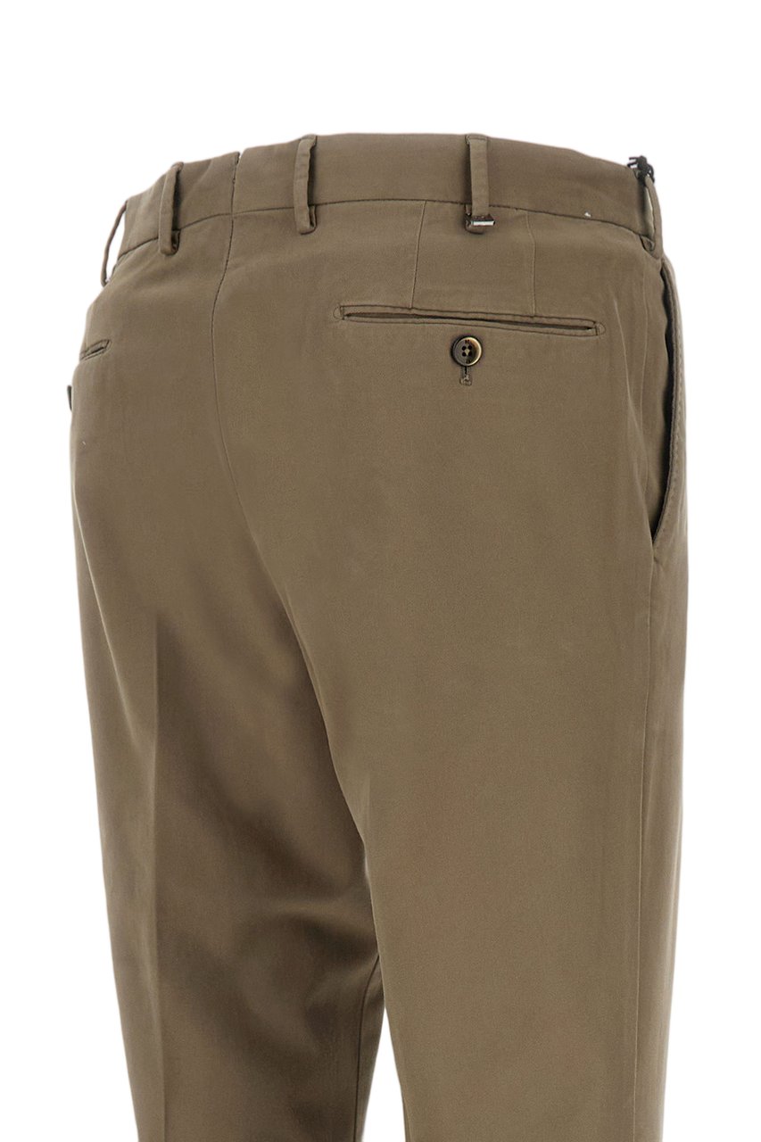 PT01/PT05 Straight-Leg Cotton Trousers With Unfinished Hem And Clean Design Bruin
