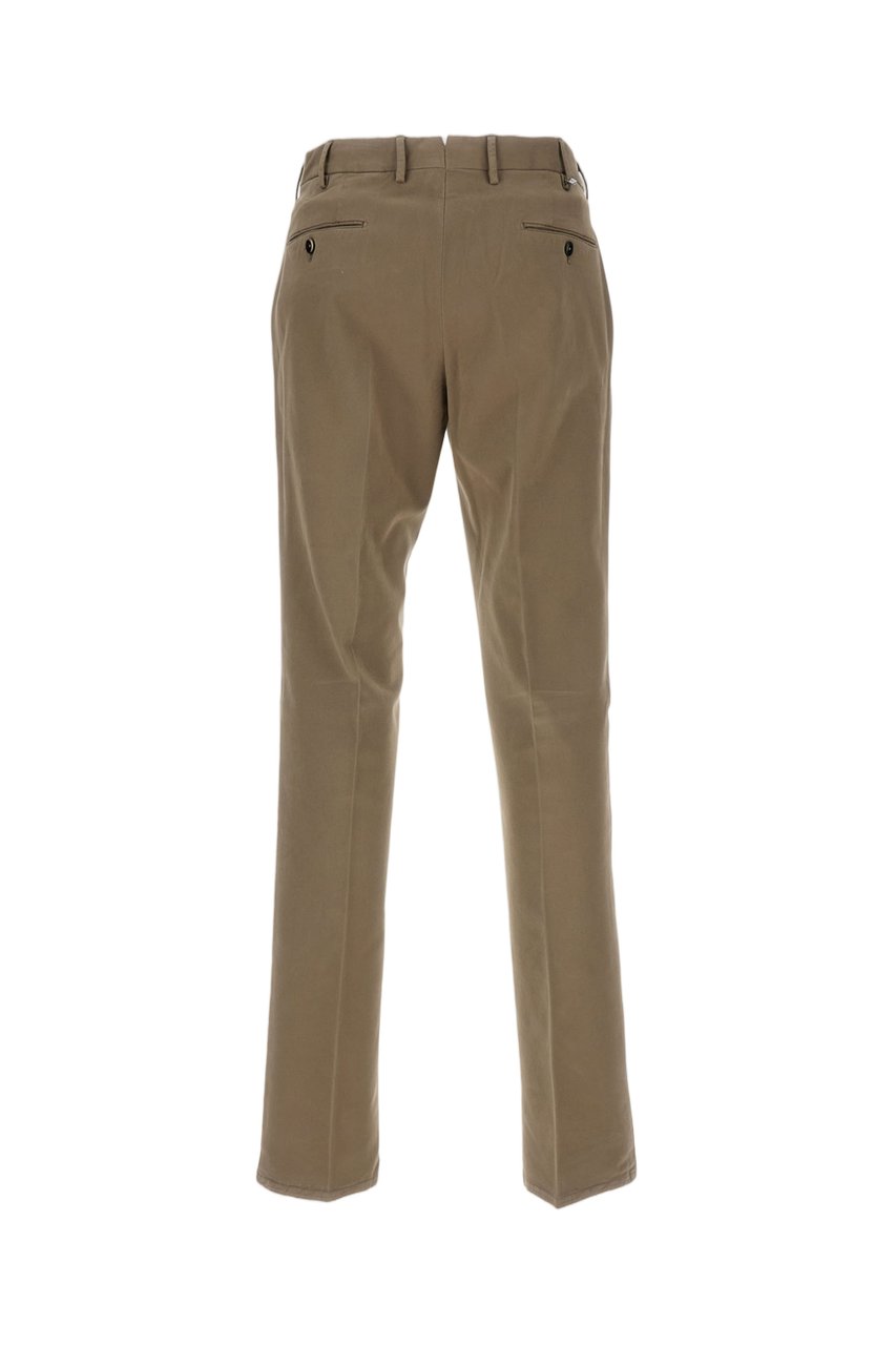 PT01/PT05 Straight-Leg Cotton Trousers With Unfinished Hem And Clean Design Bruin