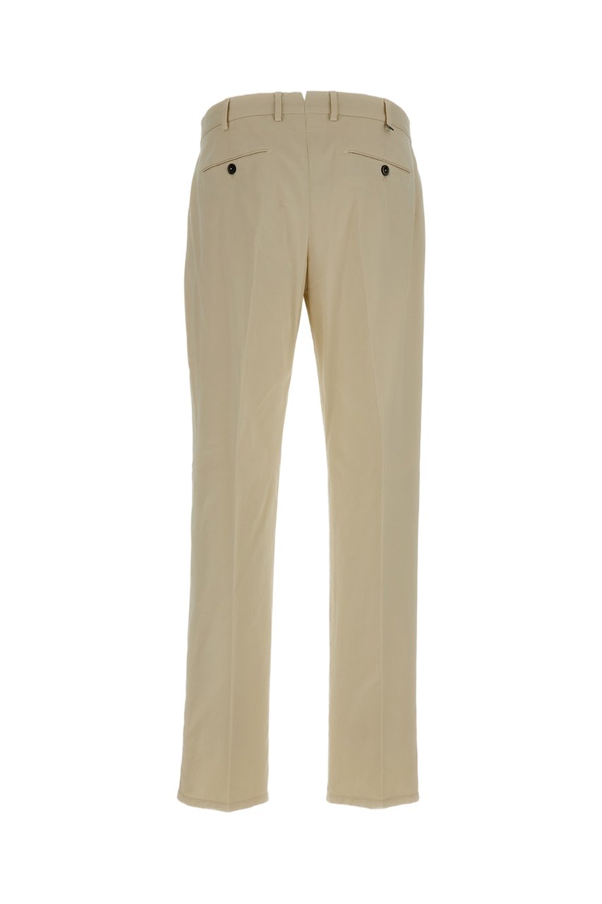 PT01/PT05 Slim-fit Lightweight Gabardine Trousers with Pressed Creases Neutraal