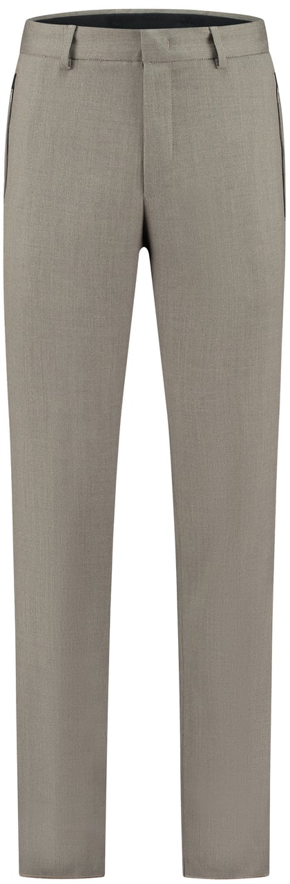 PT Torino Pantalone  - Lambda  Flat Front, Front Zipped Pockets, Flap Back Pockets, Elastic Waistband, Regular Lenght Bruin