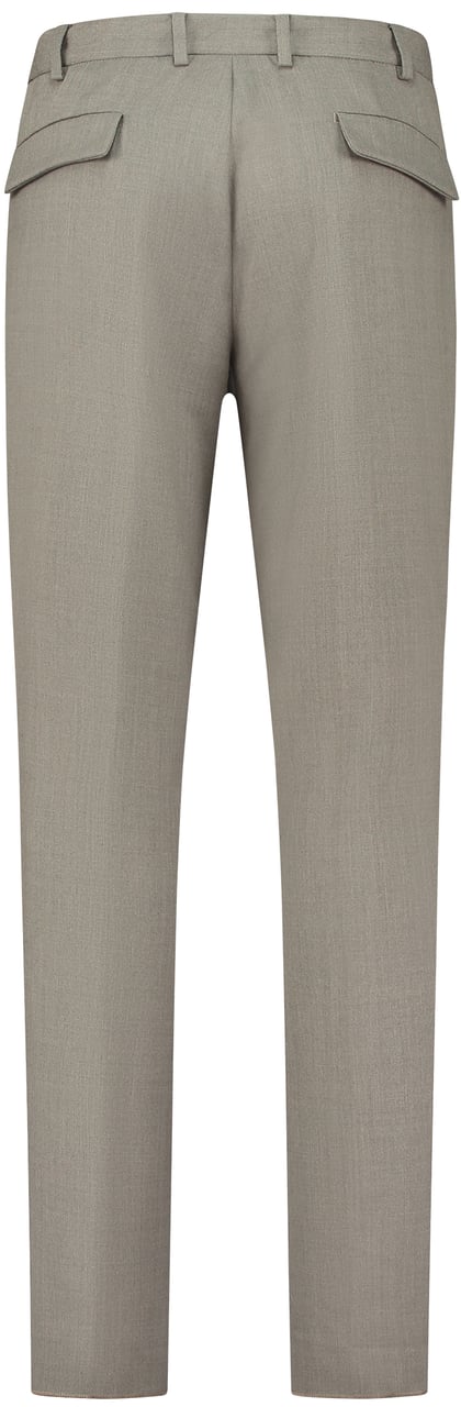 PT Torino Pantalone - Lambda Flat Front, Front Zipped Pockets, Flap Back Pockets, Elastic Waistband, Regular Lenght Bruin