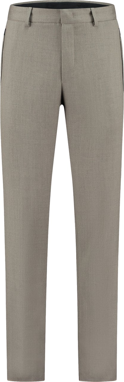 PT Torino Pantalone - Lambda Flat Front, Front Zipped Pockets, Flap Back Pockets, Elastic Waistband, Regular Lenght Bruin