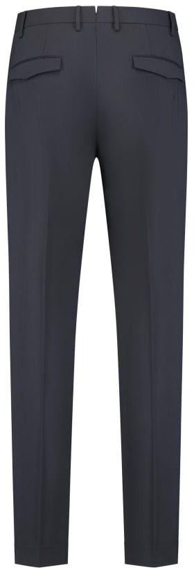 PT Torino Pantalone - Master, Pleat, Diagonal Pockets, Flap Back Pockets, Turn-up Blauw