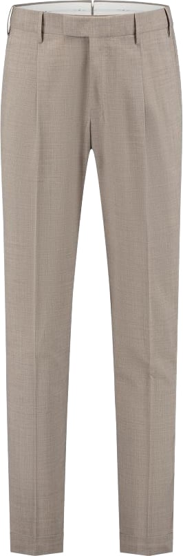 PT Torino Pantalone - Master, Pleat, Diagonal Pockets, Flap Back Pockets, Turn-up Beige