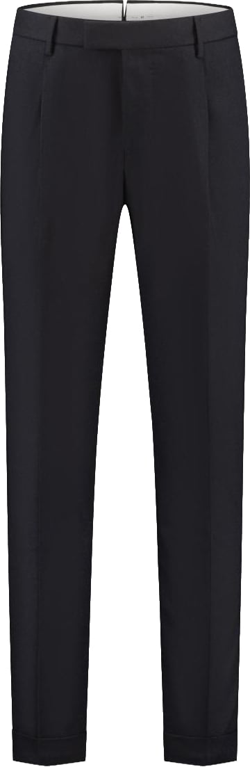 PT Torino Master, Pleat, Diagonal Pockets, Flap Back Pockets, Turn-up Blauw