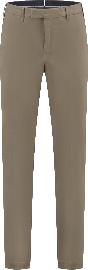 PT Torino Master, Flat Front, Diagonal Pockets, Flap Back Pockets, Turn-up Groen