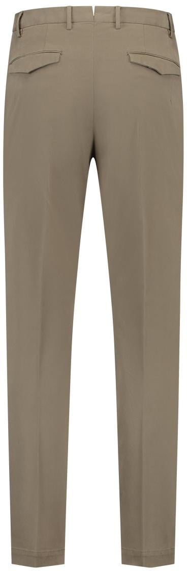 PT Torino Master, Flat Front, Diagonal Pockets, Flap Back Pockets, Turn-up Groen