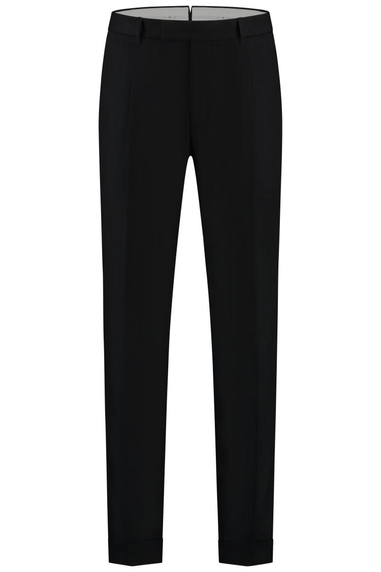 PT Torino Master,  Pleat, Diagonal Pockets, Flap Back Pockets, Turn-up Blauw