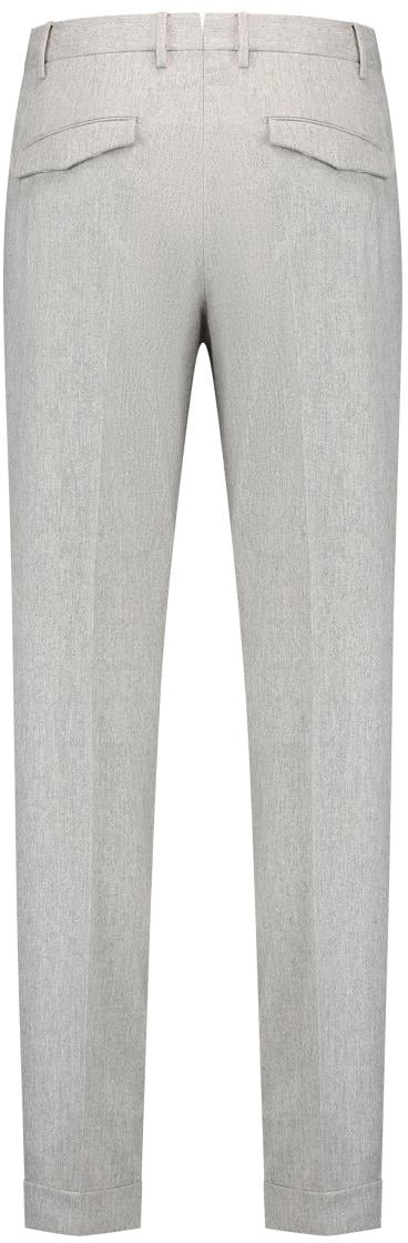 PT Torino Master, Pleat, Diagonal Pockets, Flap Back Pockets, Turn-up Grijs