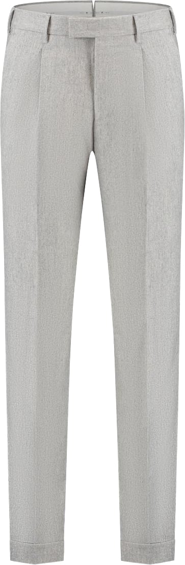 PT Torino Master, Pleat, Diagonal Pockets, Flap Back Pockets, Turn-up Grijs
