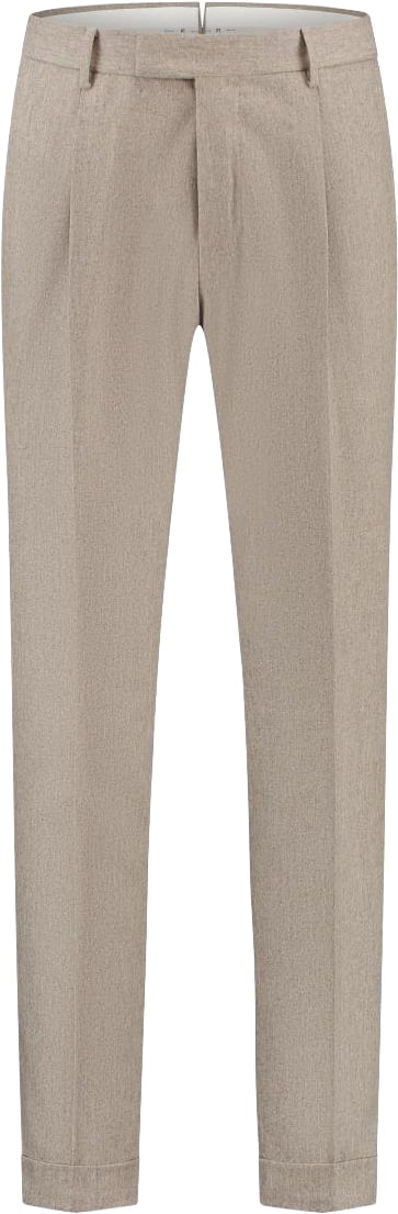 PT Torino Pantalone - Master, Pleat, Diagonal Pockets, Flap Back Pockets, Turn-up Beige