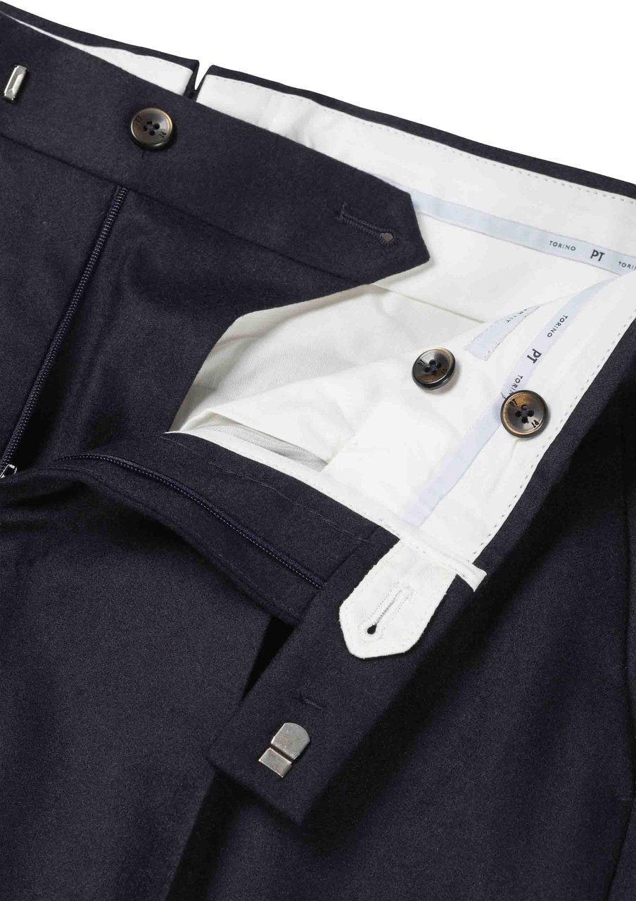 PT Torino Pantalone - Master, Pleat, Diagonal Pockets, Flap Back Pockets, Turn-up Divers