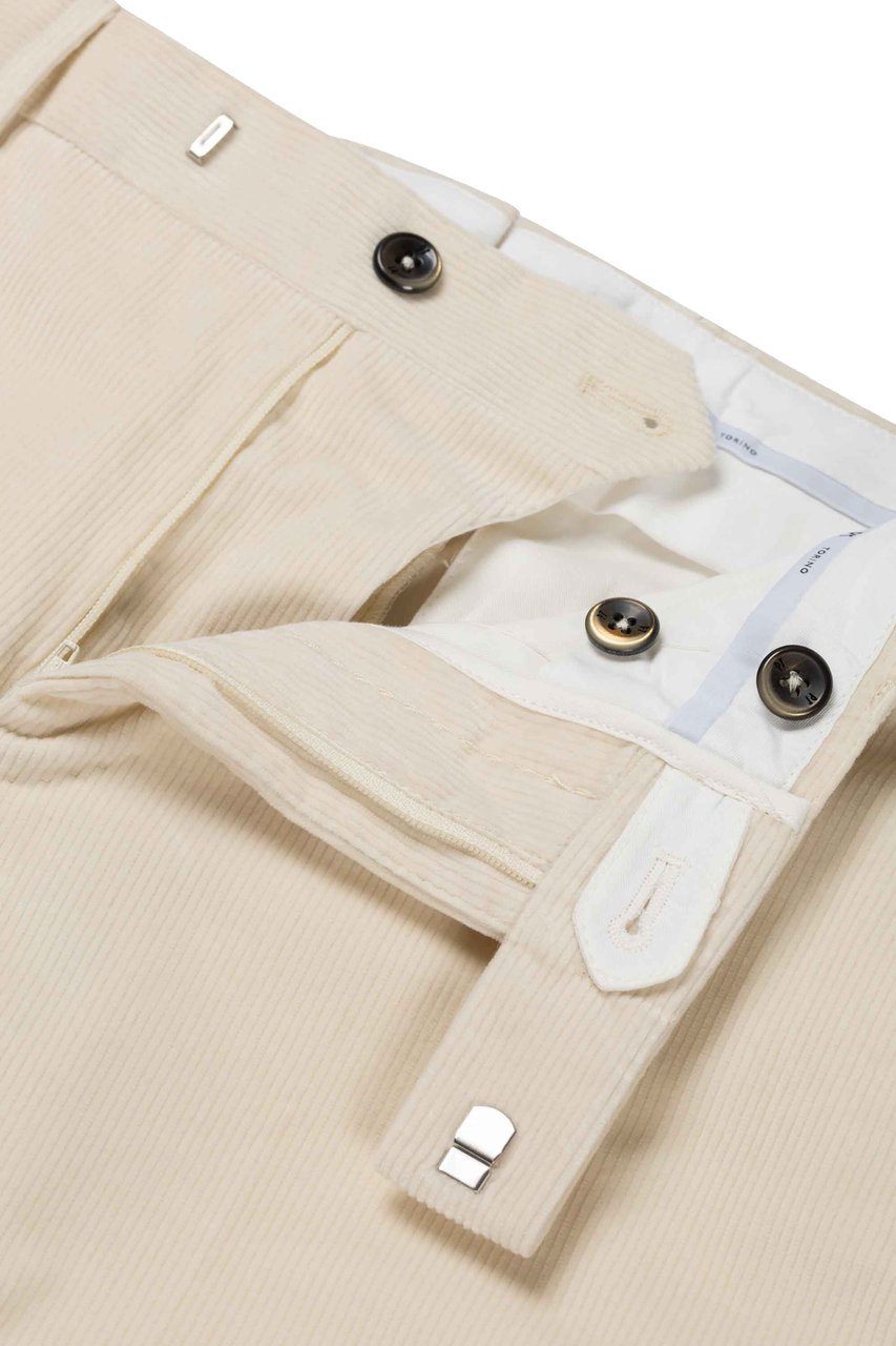 PT Torino Pantalone - Master, Flat Front, Diagonal Pockets, Flap Back Pockets, Turn-up Beige