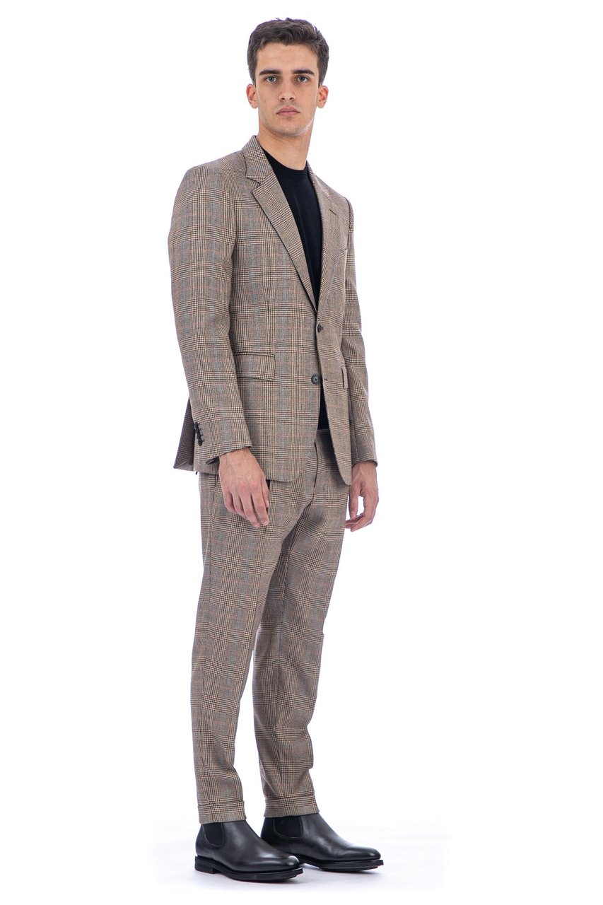 PT Torino Prince of Wales Wool Jacket Grijs