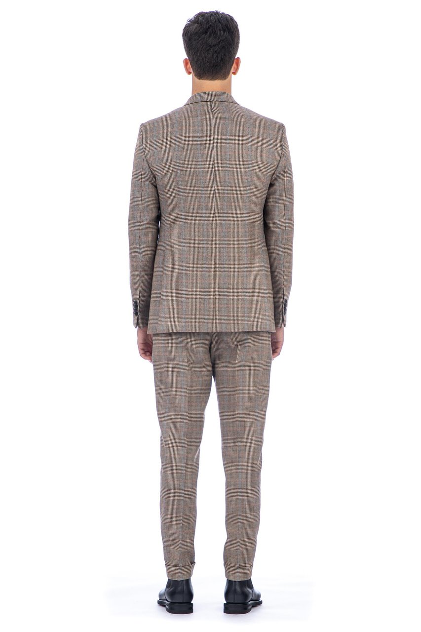 PT Torino Prince of Wales Wool Jacket Grijs